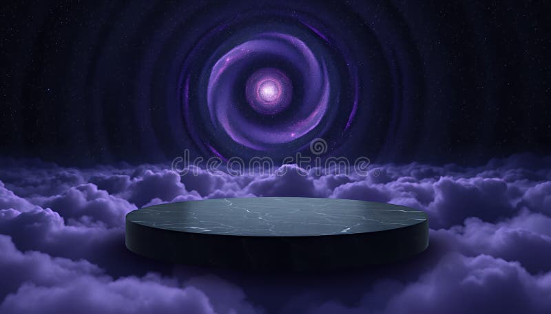 云台上的神秘紫色星系 库存例证
