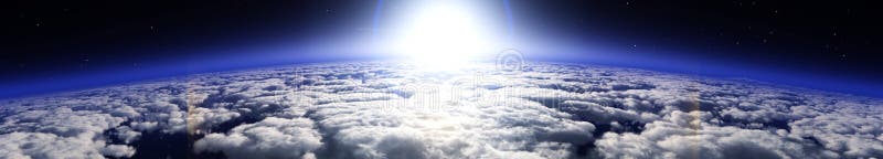 在云的日出. 在云的夕阳. 在云的月亮. 云的全景。. 皇族释放例证