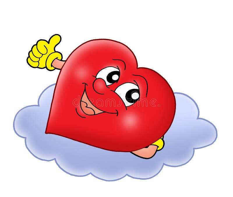 Heart on cloud - color illustration. Heart on cloud - color illustration.