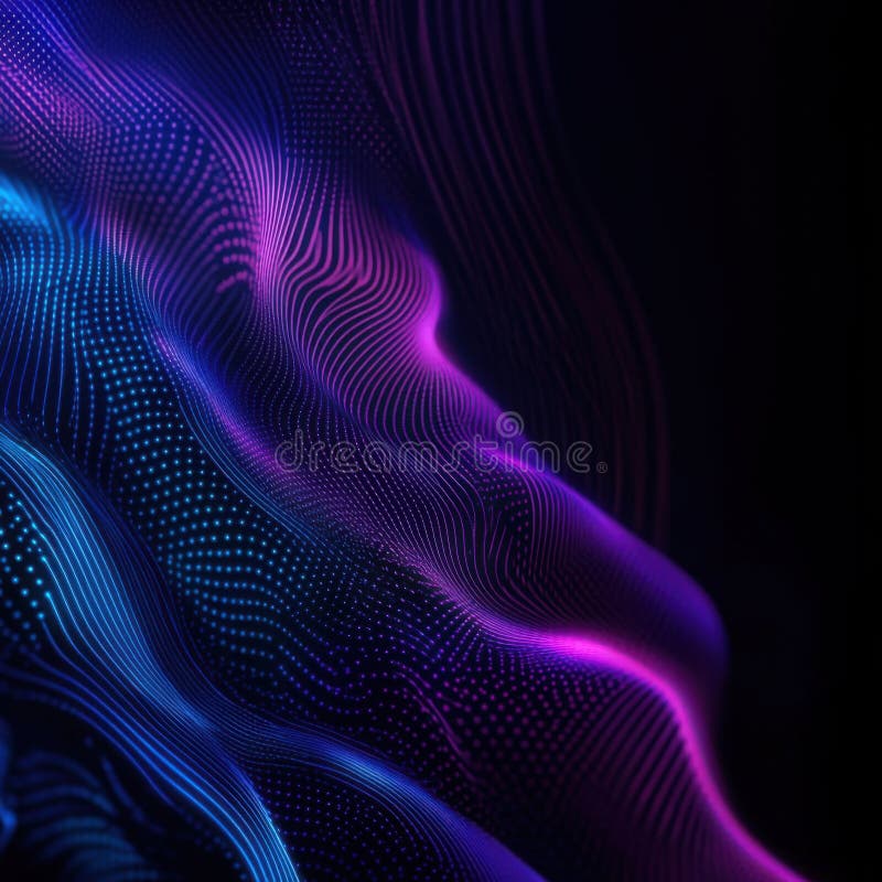 互连网络设计的蓝紫色数字背景 库存例证