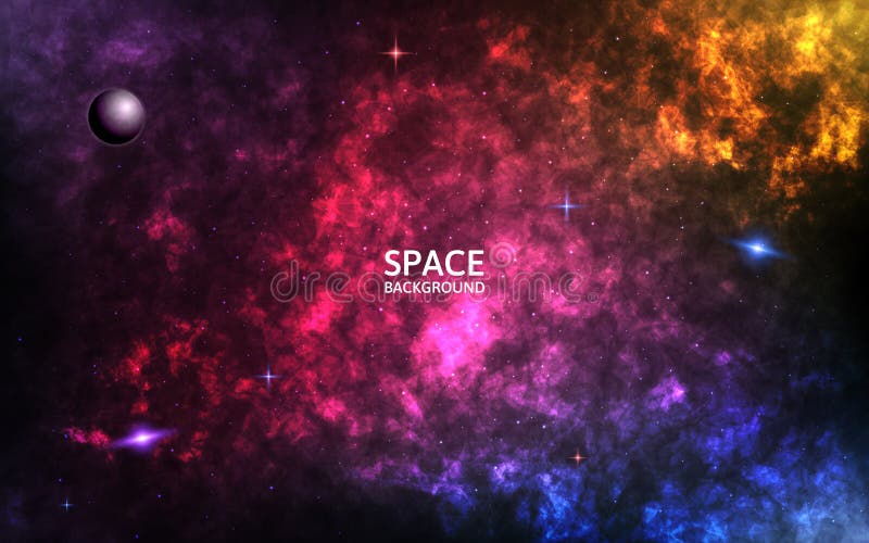 五颜六色的星云 现实空间背景 颜色波斯菊背景 旋涡星云和发光的星 行星和stardust 向量例证 五颜六色的星云 现实空间背景 颜色波斯菊背景 旋涡星云和发光的星 行星和stardust 向量例证