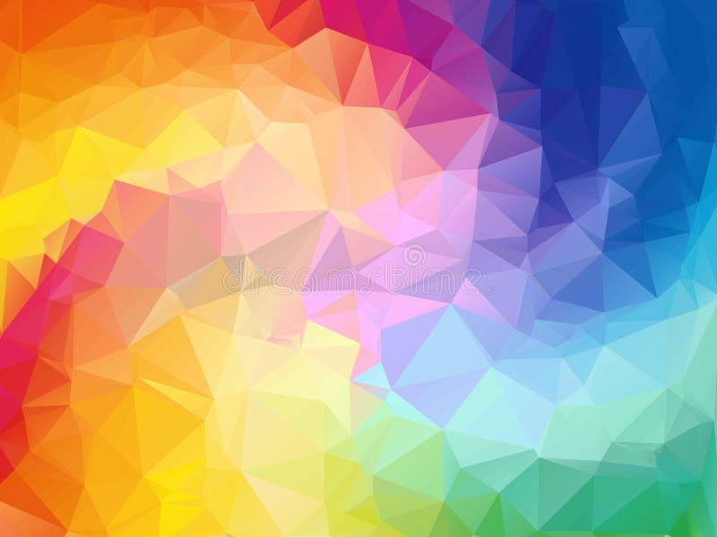 五颜六色的漩涡彩虹多角形背景 抽象五颜六色的向量 几何抽象彩虹颜色的三角