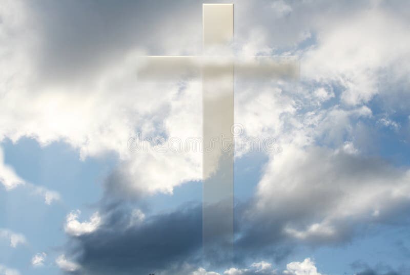 Cross in the sky with white clouds. Cross in the sky with white clouds
