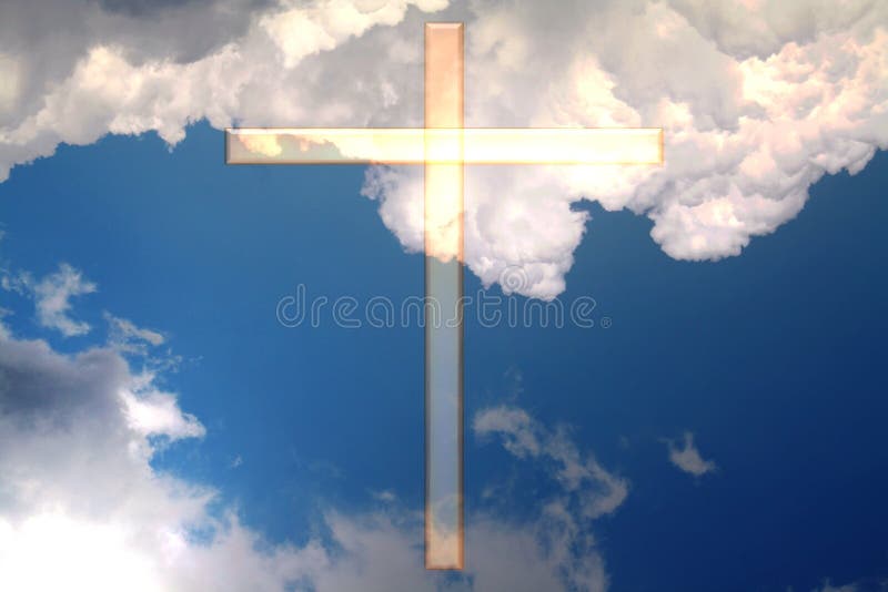 Cross in the sky with white clouds. Cross in the sky with white clouds