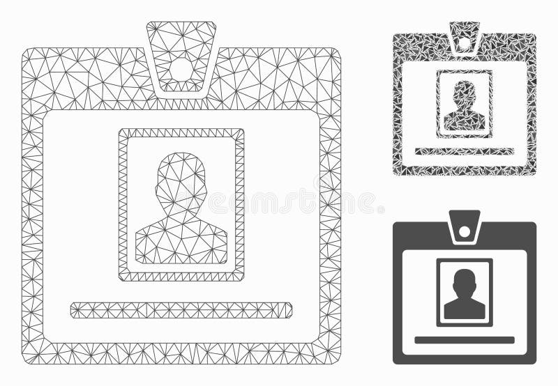 Mesh person badge model with triangle mosaic icon. Wire carcass triangular mesh of person badge. Vector mosaic of triangle elements in variable sizes, and color tints. Abstract 2d mesh person badge,. Mesh person badge model with triangle mosaic icon. Wire carcass triangular mesh of person badge. Vector mosaic of triangle elements in variable sizes, and color tints. Abstract 2d mesh person badge,