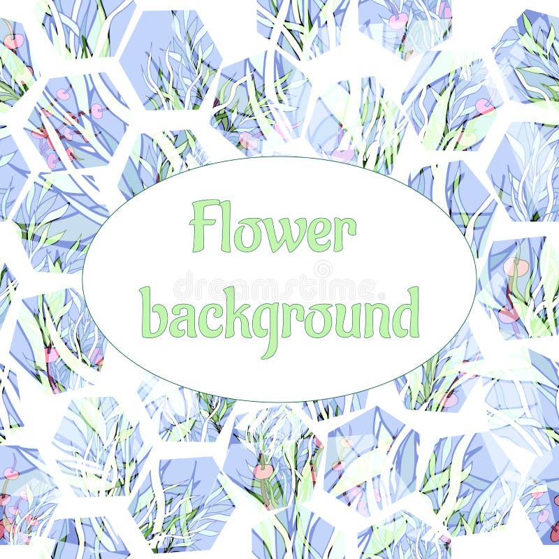 从立方体的抽象轻的背景 花和叶子马赛克在白色背景 典雅的自然装饰品 r 向量例证 从立方体的抽象轻的背景 花和叶子马赛克在白色背景 典雅的自然装饰品 r 向量例证