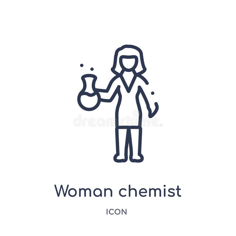 从夫人概述汇集的线性妇女化学家象 稀薄的线妇女在白色背景隔绝的化学家象 妇女化学家 皇族释放例证 从夫人概述汇集的线性妇女化学家象 稀薄的线妇女在白色背景隔绝的化学家象 妇女化学家 皇族释放例证