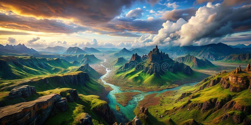 令人叹为观止的雄伟山脉航拍全景，适用于桌面和移动设备的惊艳UHD自然壁纸 皇族释放例证