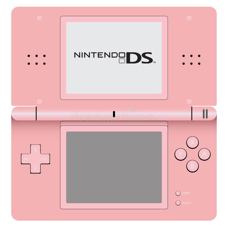 任天堂DS lite矢量图粉红色编辑类库存照片. 插画包括有键盘