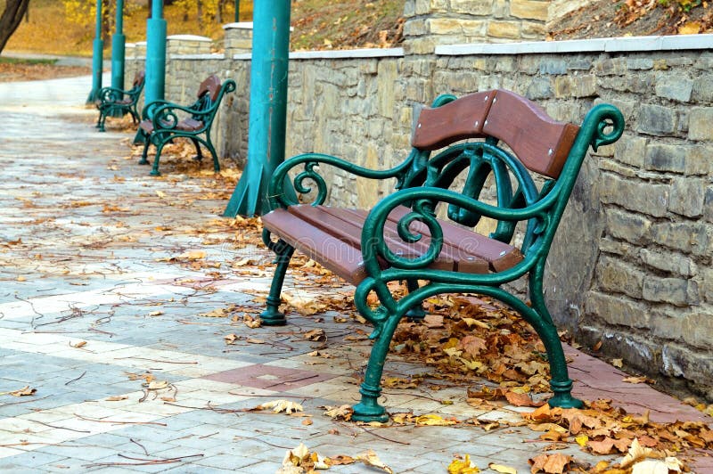 Benches for rest in the city park. Benches for rest in the city park