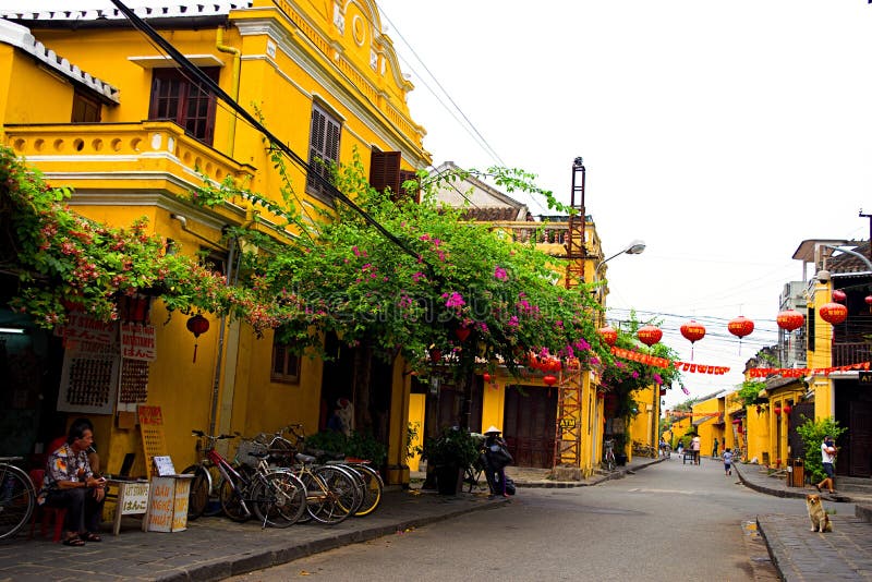 会安市古镇在清早阳光, Quang Nam,越南下 库存图片 会安市古镇在清早阳光, Quang Nam,越南下 库存图片