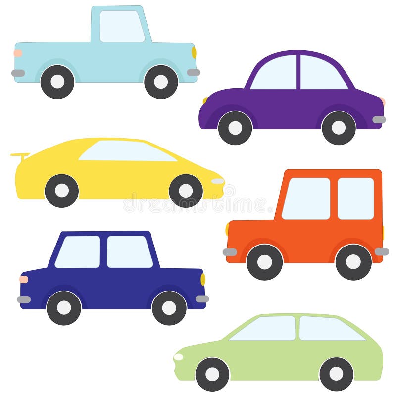 套传染媒介动画片汽车 向量例证 套传染媒介动画片汽车 向量例证