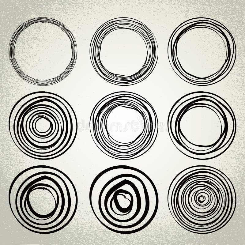 Vector : hand drawn circles, design elements. Vector : hand drawn circles, design elements.