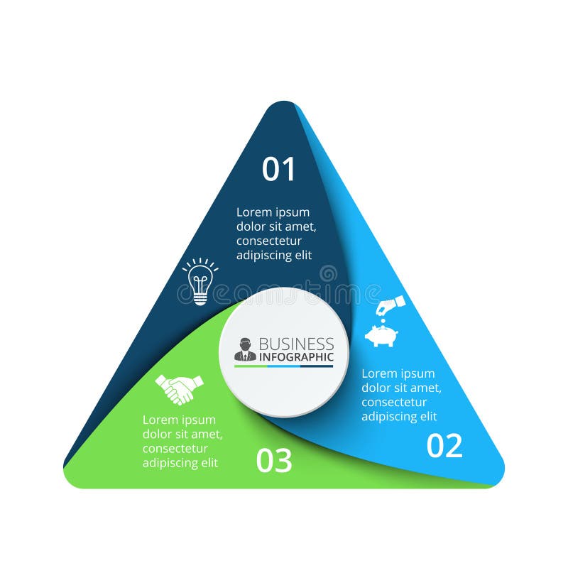 传染媒介infographic的三角元素 与3个选择的企业概念