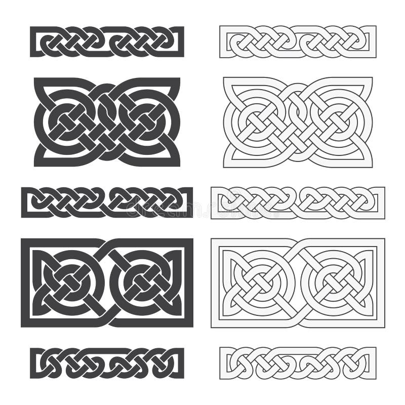 Vector celtic horizontal knot. Ethnic ornament. Geometric designs set. Vector celtic horizontal knot. Ethnic ornament. Geometric designs set