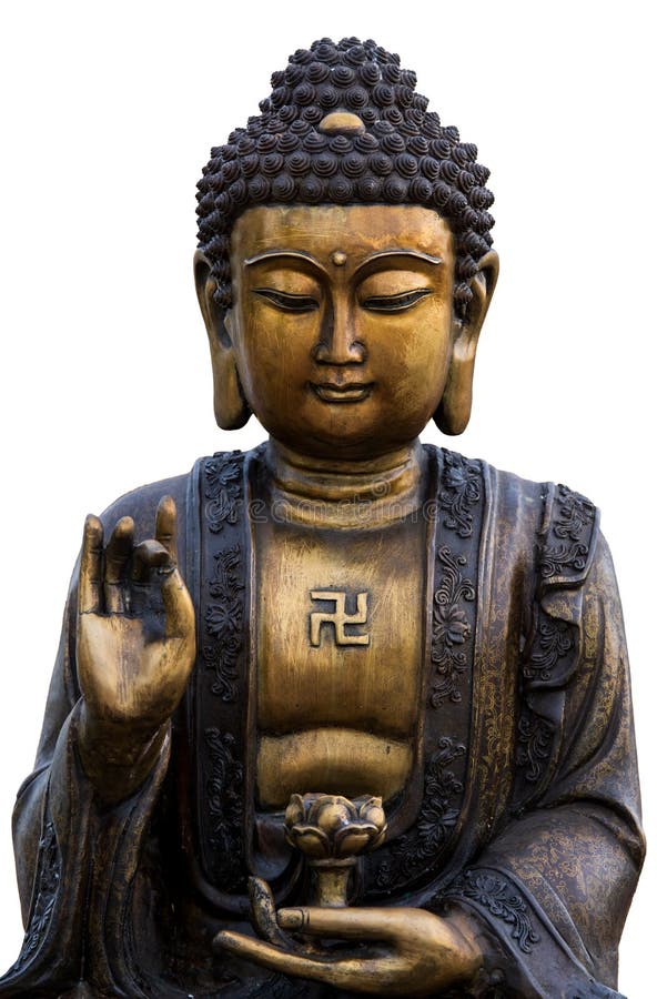 作为佛教宗教护身符使用的菩萨图象与裁减路线的 免版税图库摄影