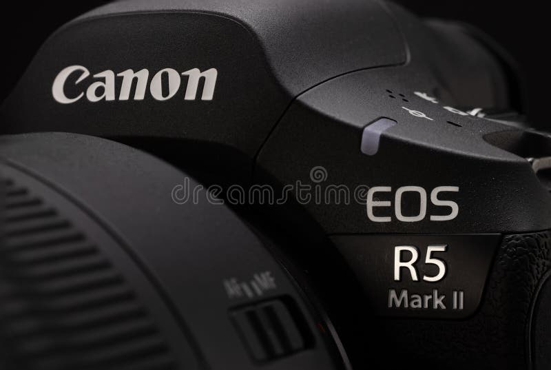 佳能eos r5 mark ii无镜数码相机图像 库存图片