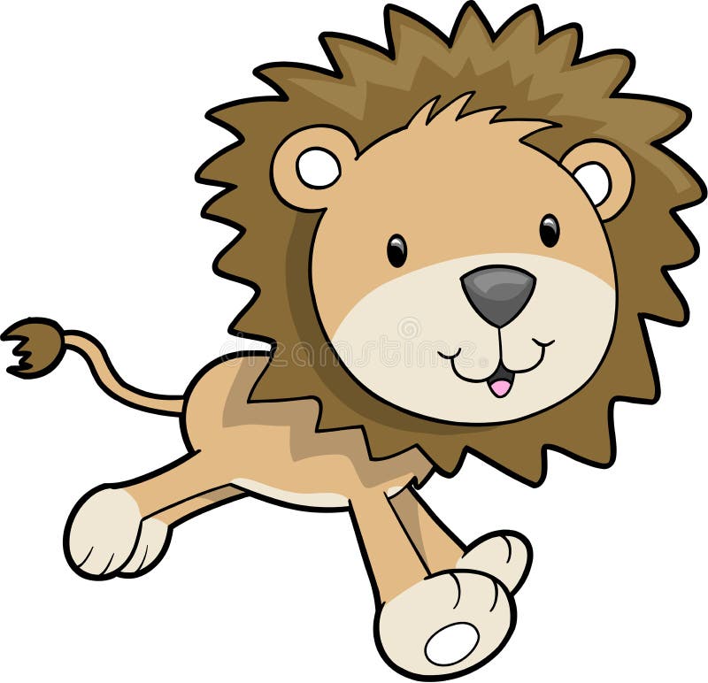 Cute Safari Lion Vector Illustration. Cute Safari Lion Vector Illustration