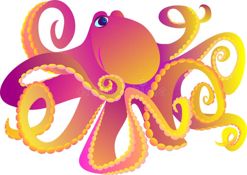 Octopus on a white background. Vector illustration. Octopus on a white background. Vector illustration