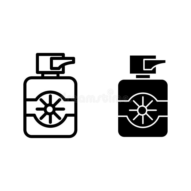 Protection suncream line and glyph icon. Sun lotion vector illustration isolated on white. Bottle of sunscreen cream outline style design, designed for web and app. Eps 10. Protection suncream line and glyph icon. Sun lotion vector illustration isolated on white. Bottle of sunscreen cream outline style design, designed for web and app. Eps 10