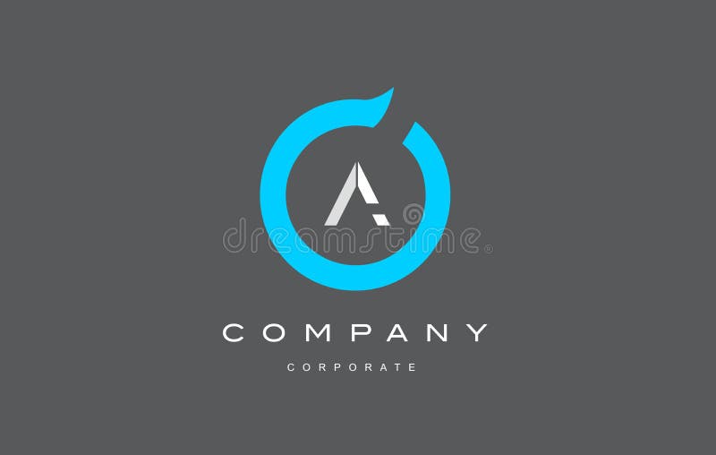 信件字母表蓝色圈子商标传染媒介设计 库存例证