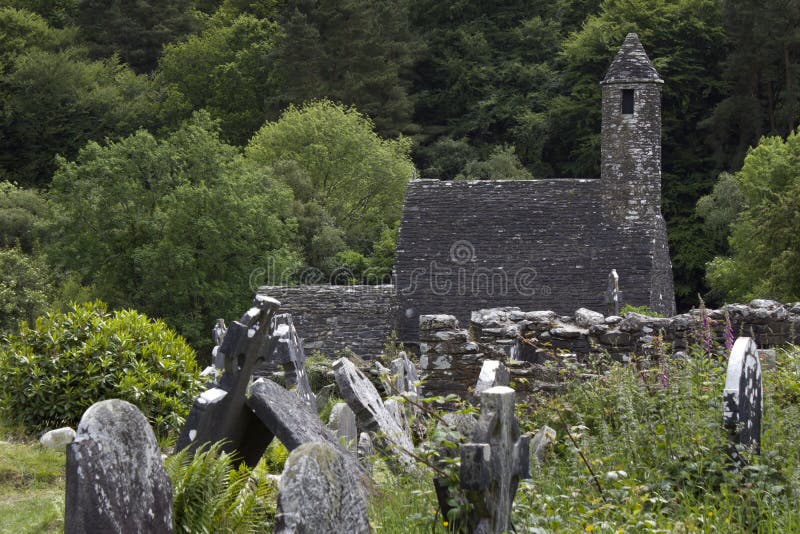 修道院Glendalough在爱尔兰