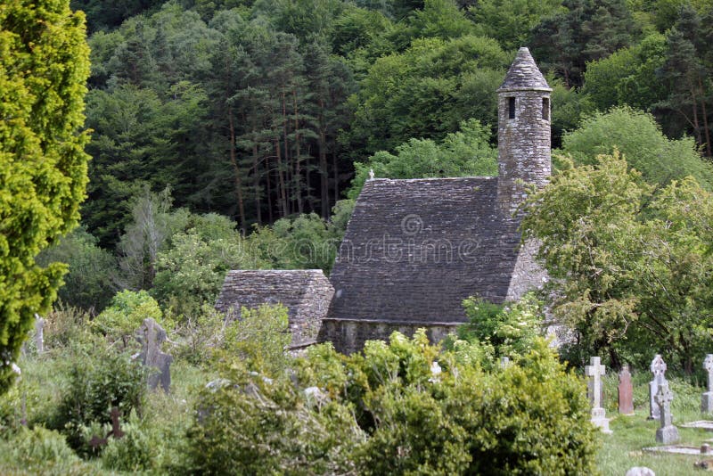 修道院Glendalough在爱尔兰