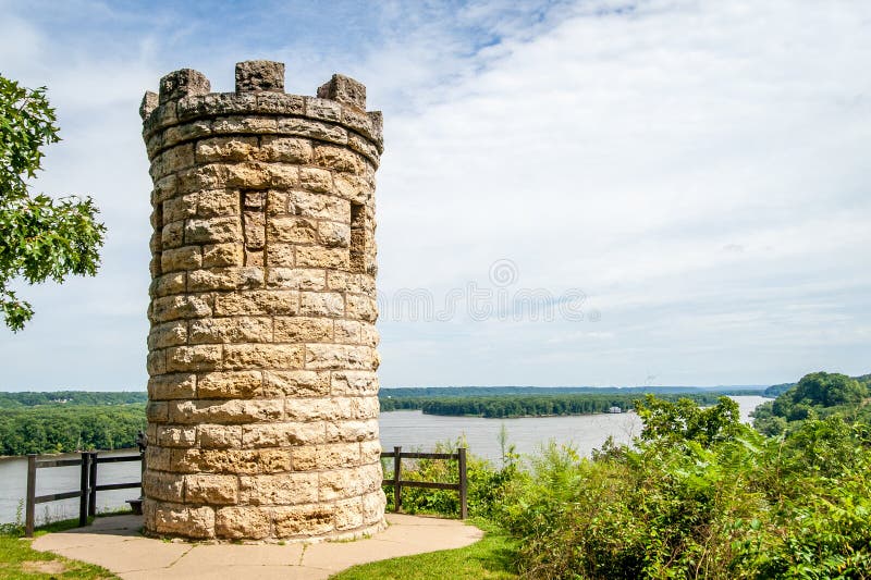 View of the grave site of Julien Dubuque along the Mississippi River in Dubuque, Iowa. View of the grave site of Julien Dubuque along the Mississippi River in Dubuque, Iowa