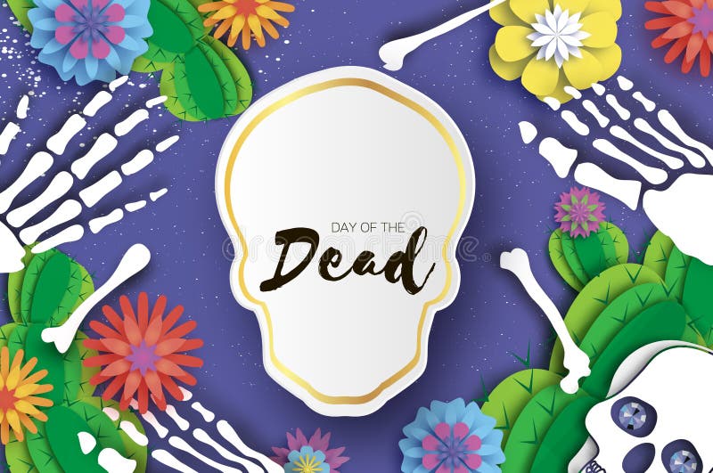 停止的日 纸墨西哥庆祝的裁减头骨 传统墨西哥骨骼 de dia muertos 墨西哥假日 库存例证 停止的日 纸墨西哥庆祝的裁减头骨 传统墨西哥骨骼 de dia muertos 墨西哥假日 库存例证
