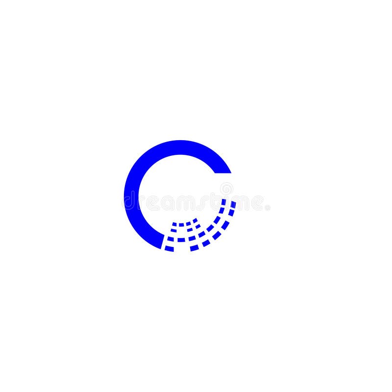 像素字母c徽标设计 皇族释放例证