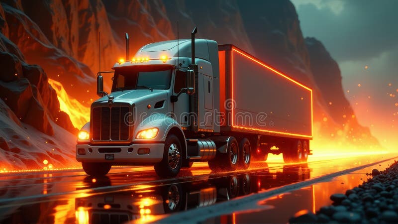 充满激情的公路激情的夜车 向量例证