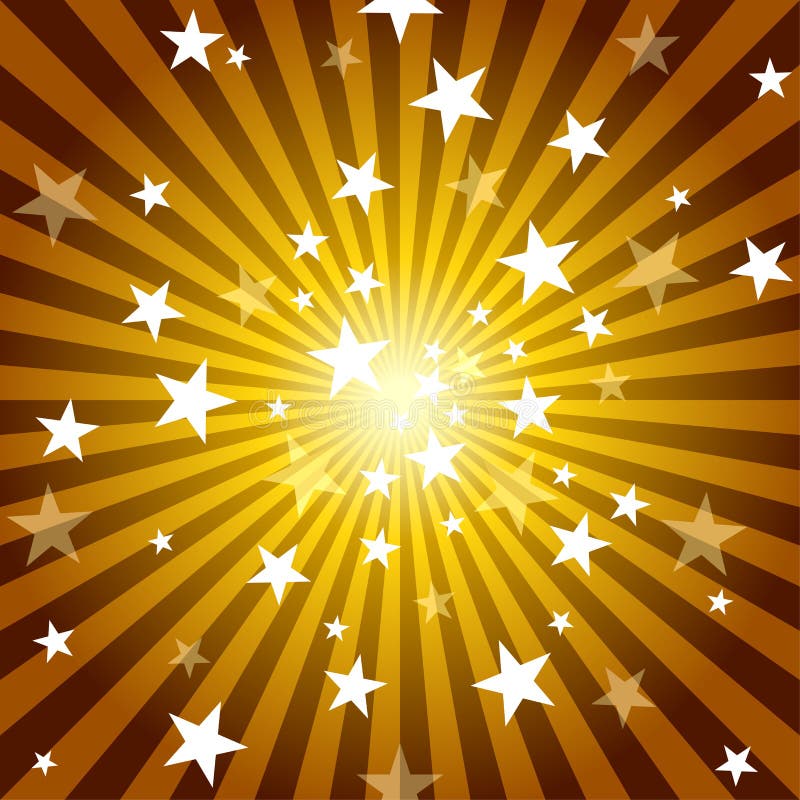 Sun Rays and Stars - Abstract Background Illustration, Vector. Sun Rays and Stars - Abstract Background Illustration, Vector