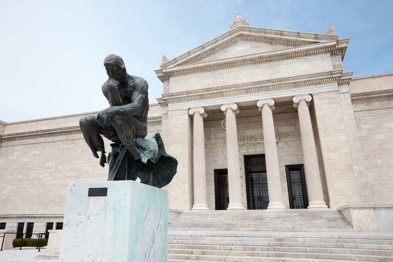 Cleveland, Ohio, United States - Auguste Rodin Statue in front of  The Cleveland Museum of Art. Cleveland, Ohio, United States - Auguste Rodin Statue in front of  The Cleveland Museum of Art