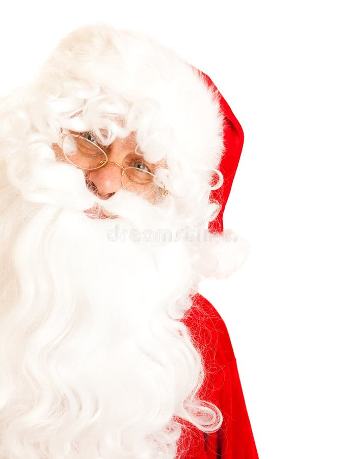 Portrait of Santa Claus, isolated. Portrait of Santa Claus, isolated