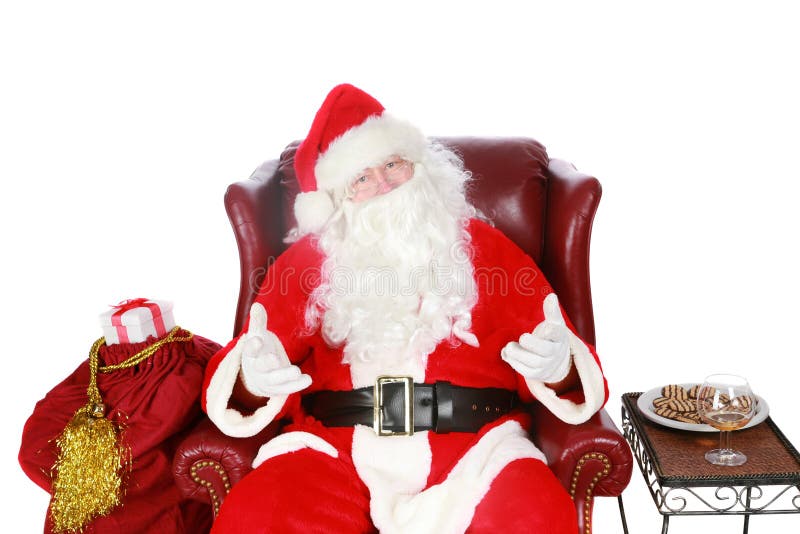 Santa Claus wants to know what you want for Christmas this year? Isolated on white with room for your text. Santa Claus wants to know what you want for Christmas this year? Isolated on white with room for your text