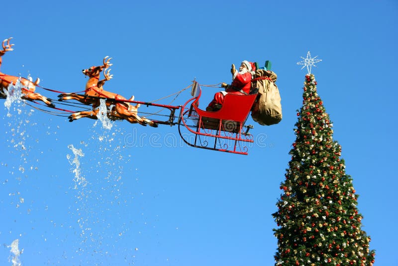 Santa Claus and Christmas tree. Santa Claus and Christmas tree