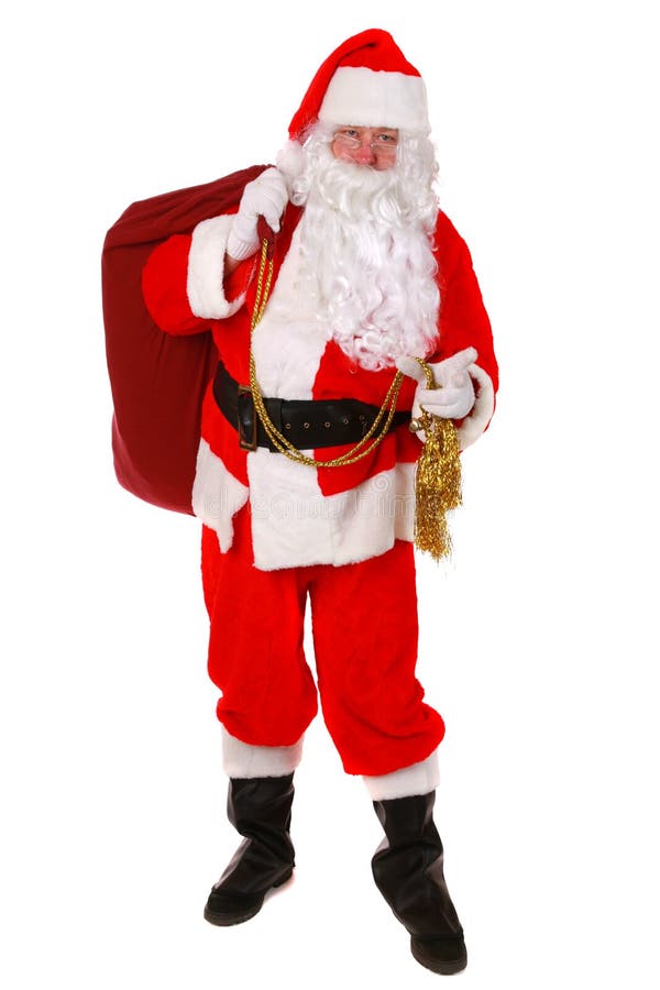 Santa Claus standing up on white background. Santa Claus standing up on white background