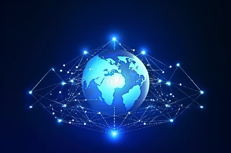 全球抽象蓝色背景抽象蓝色背景的球形 皇族释放例证