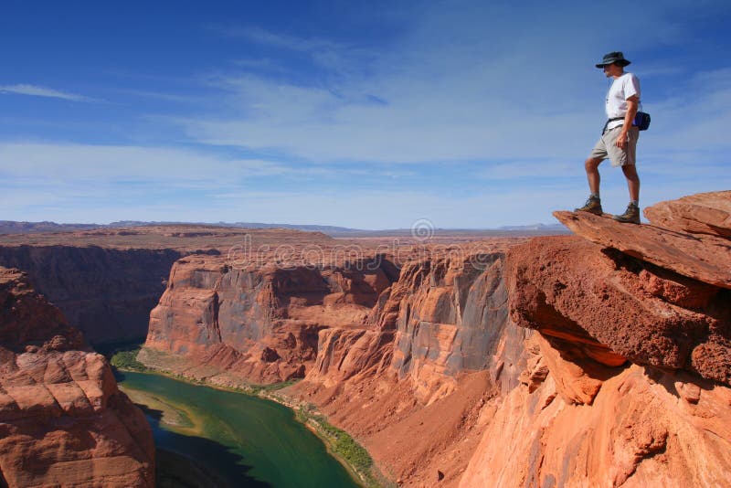 Young Hiker overlooking Grand Canyon. Young Hiker overlooking Grand Canyon