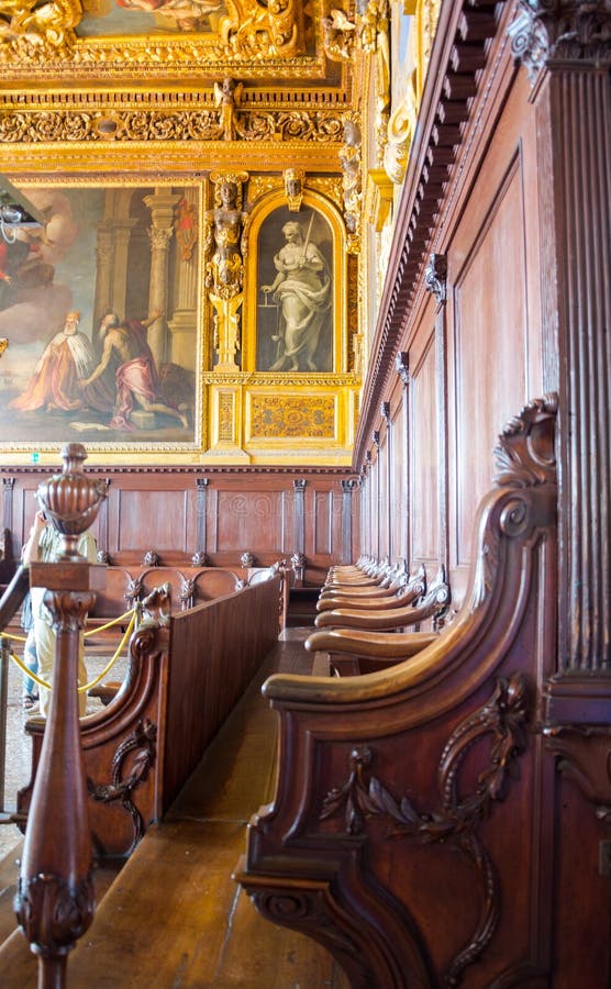 Interior of the Senate Hall of the Doge`s Palace in Venice, Italy. Interior of the Senate Hall of the Doge`s Palace in Venice, Italy