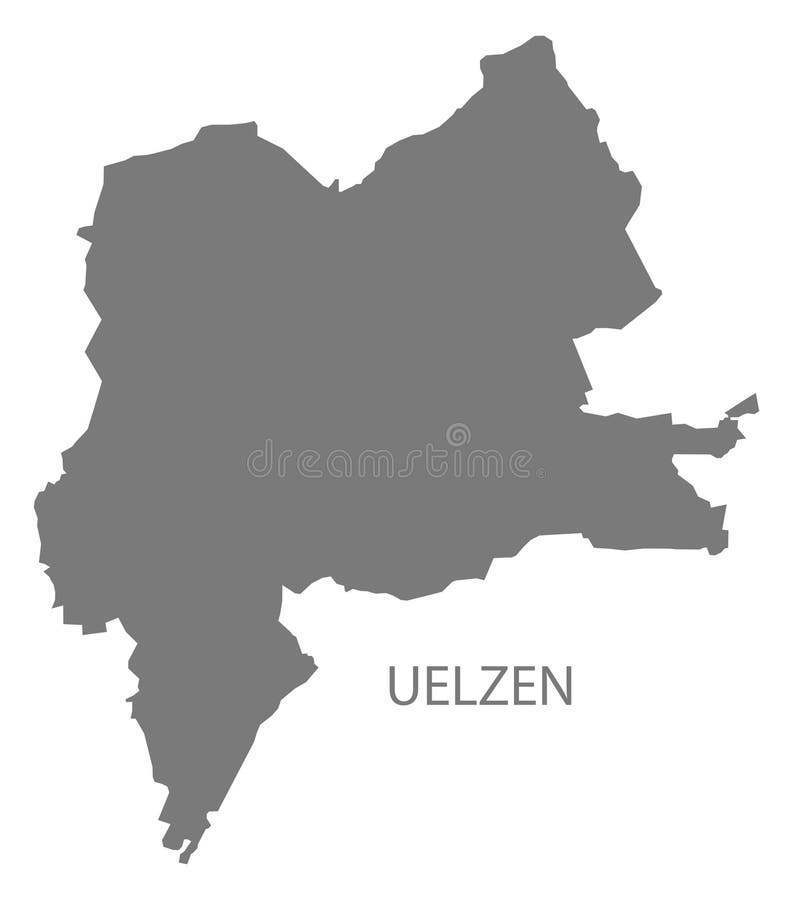 具有区灰色插图侧面影形的乌尔岑城市地图 库存图片