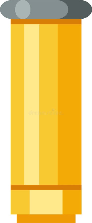 具有可能代表化妆品的灰帽的金圆柱物体的简单扁平矢量图 库存例证