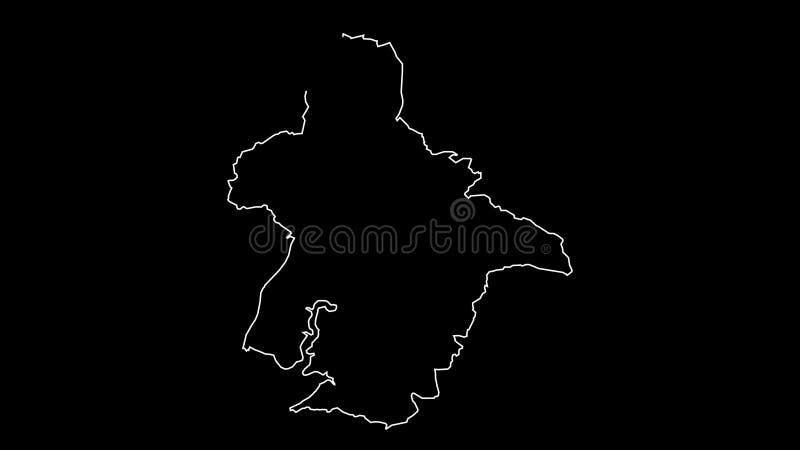 内基兴塞沙伊德市地图轮廓动画 股票视频