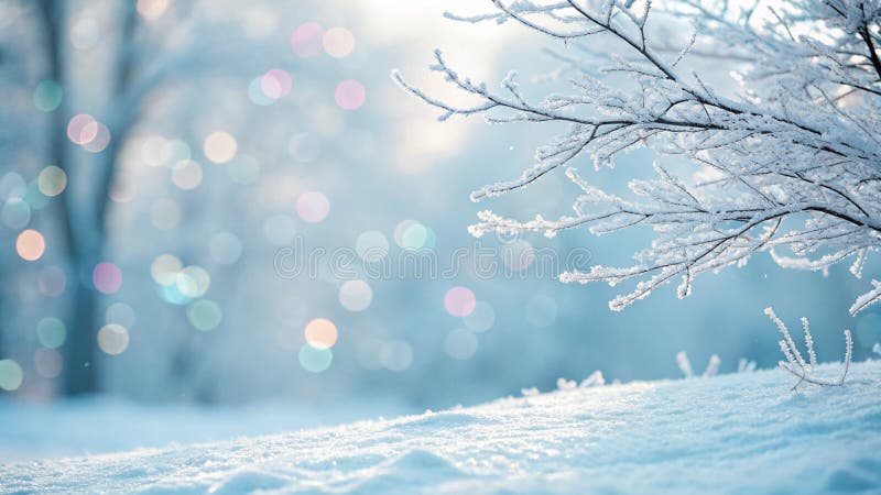 冬天仙境：雪景枝枝枝枝枝枝枝枝枝枝 向量例证