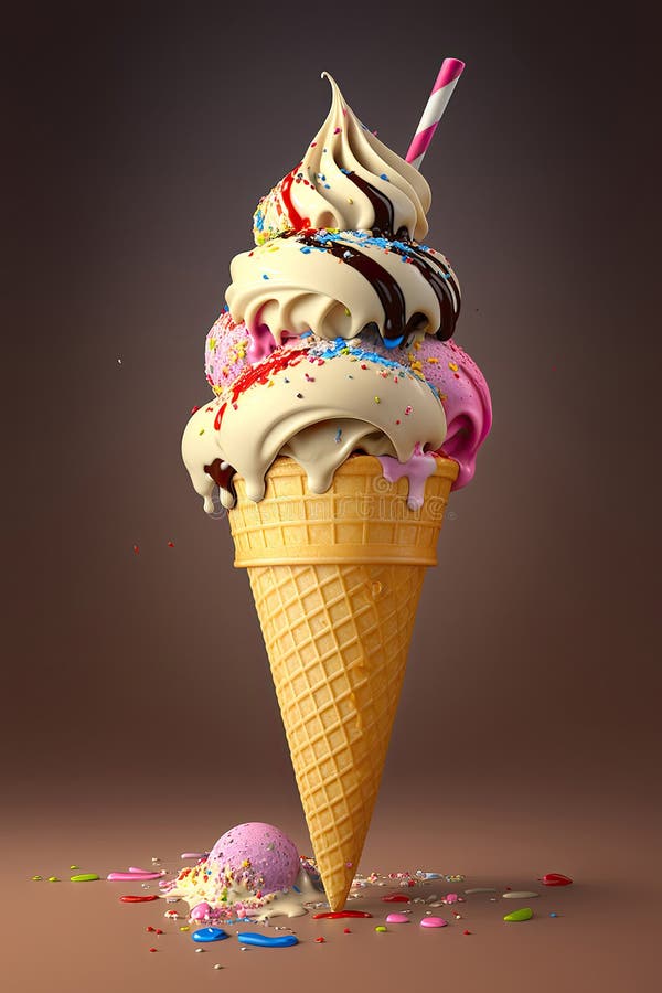 The ice cream cone is beautiful. Generative AI, AI generated. The ice cream cone is beautiful. Generative AI, AI generated