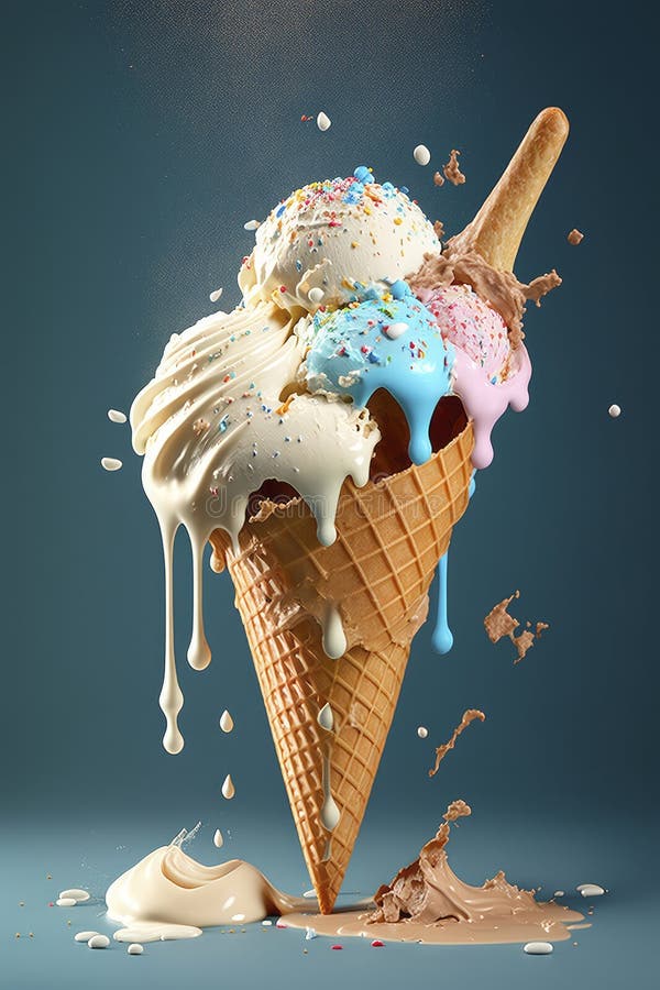 The ice cream cone is beautiful. Generative AI, AI generated. The ice cream cone is beautiful. Generative AI, AI generated