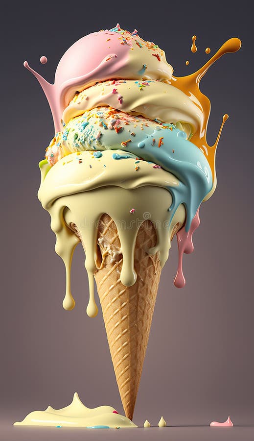 The ice cream cone is beautiful. Generative AI, AI generated. The ice cream cone is beautiful. Generative AI, AI generated