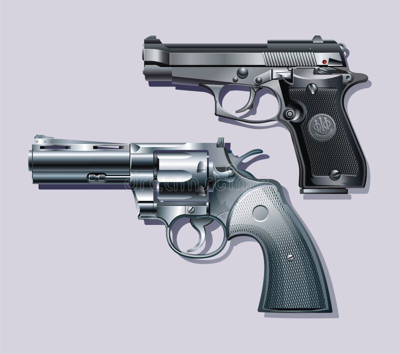 Background with Machine pistol and revolver. Background with Machine pistol and revolver.