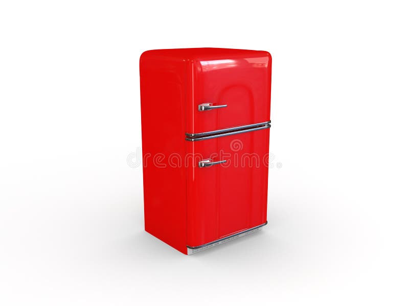 red retro refrigerator on white back more variants on my portfolio. red retro refrigerator on white back more variants on my portfolio