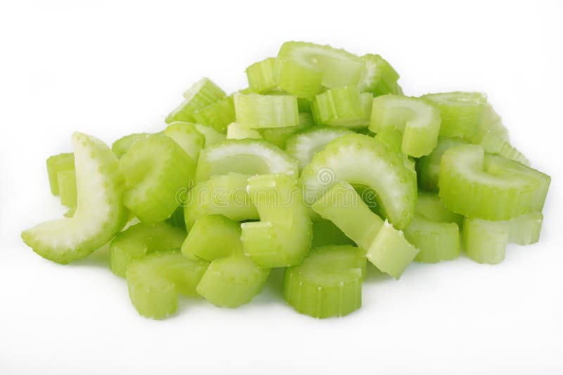 Heap of sliced celery on background. Heap of sliced celery on background